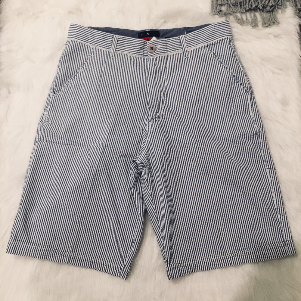 Triple Five Soul NYC White & Blue Stripped Shorts
